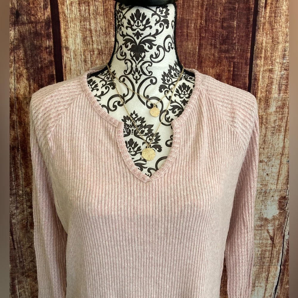 Planet Gold | NWT Women’s Super Soft Ribbed Long Sleeve Top - Picture 2 of 6